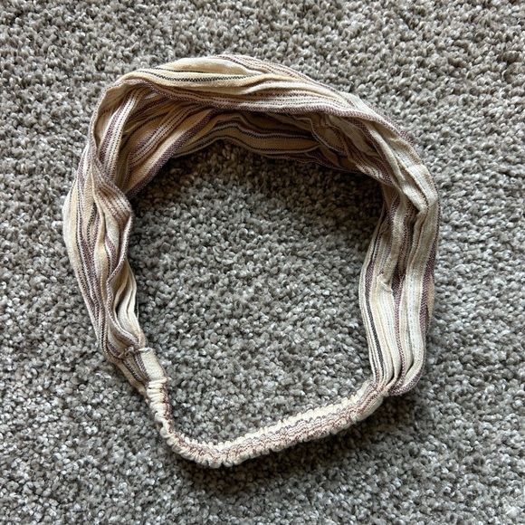 COPY - Striped Cream and Brown boho handmade Headband - Picture 1 of 3